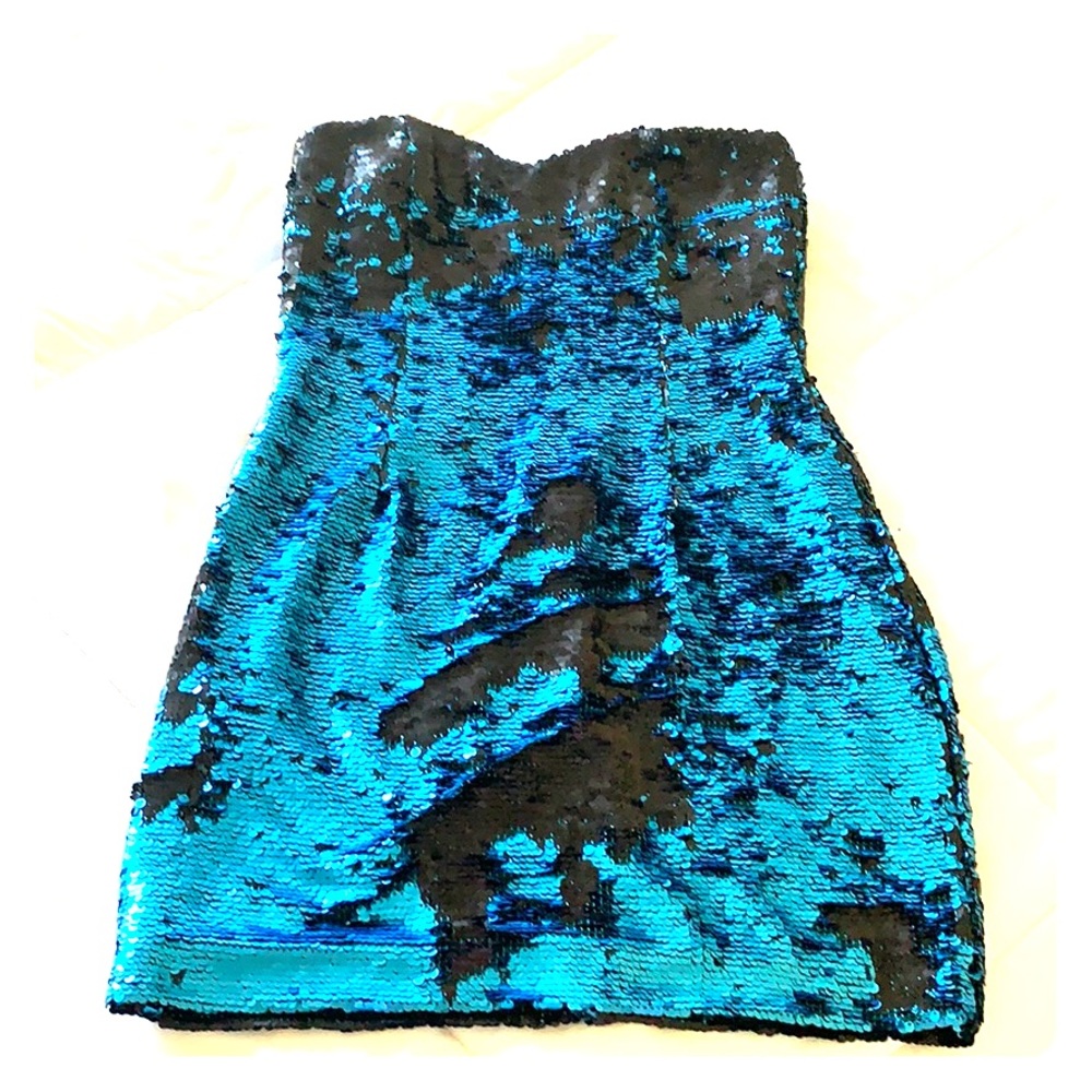 Deep Sky Blue Mini Dress